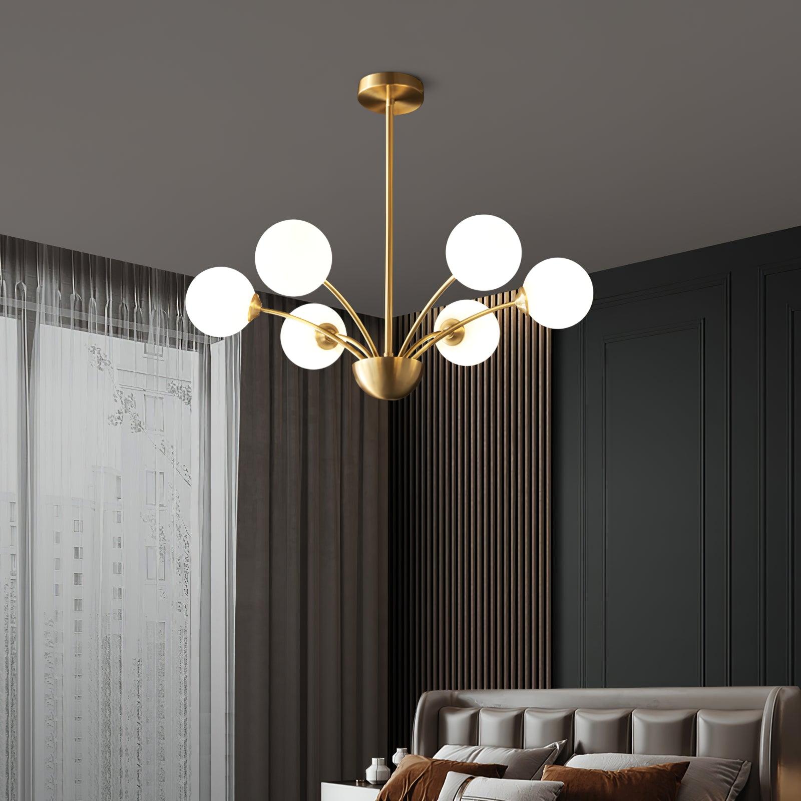 Lustra Chandelier Bras Courbés Laiton - Neutralighting