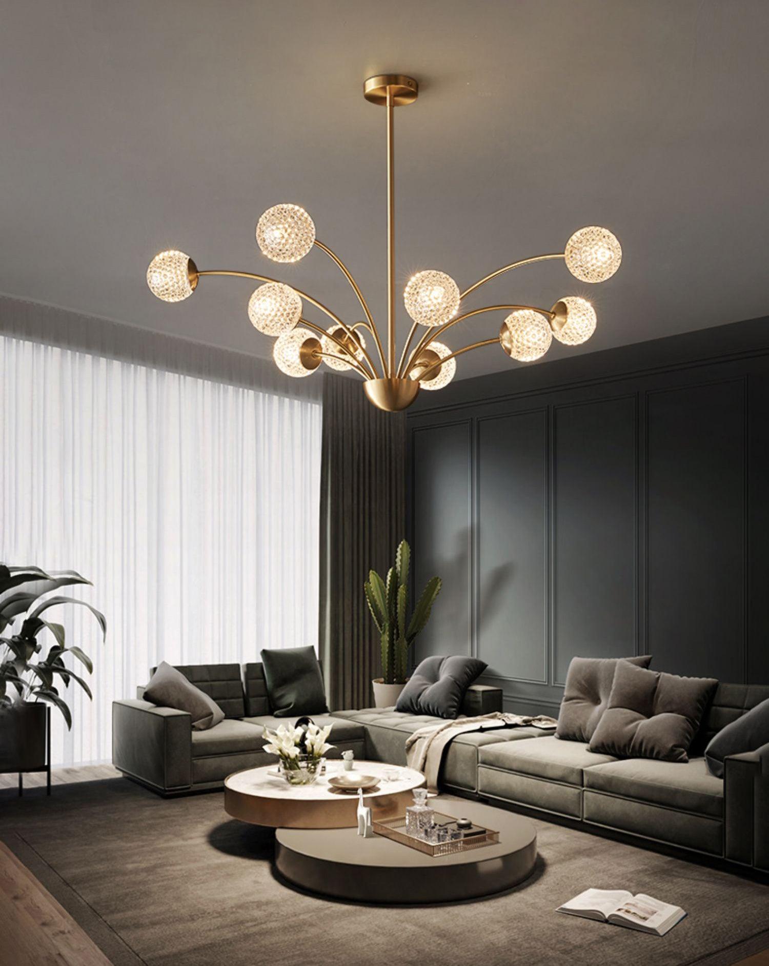 Lustra Chandelier Bras Courbés Laiton - Neutralighting