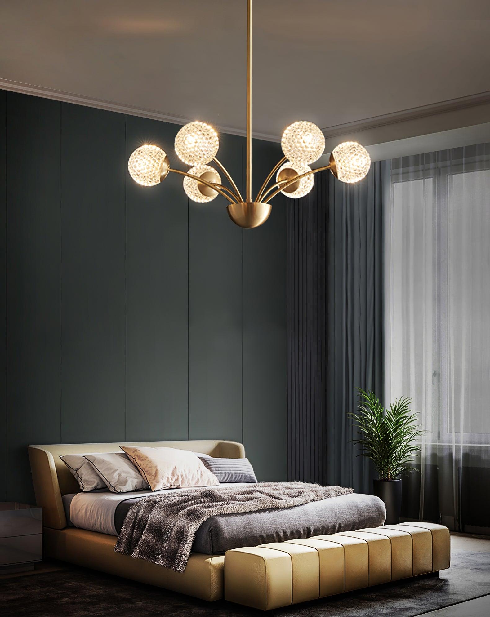 Lustra Chandelier Bras Courbés Laiton - Neutralighting