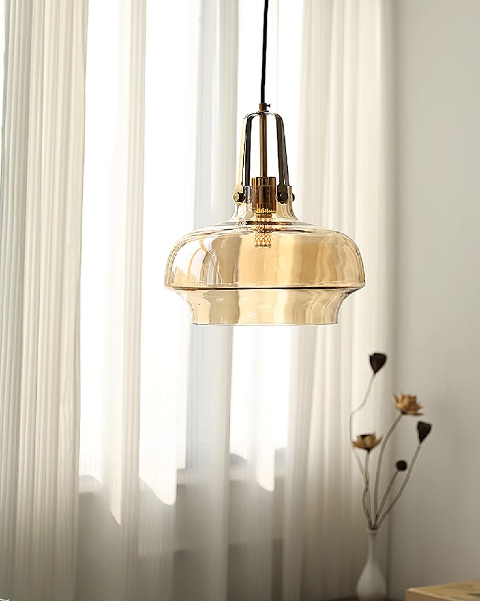 Aurelin Lampe Pendante Élégante Verre Ambre - Neutralighting