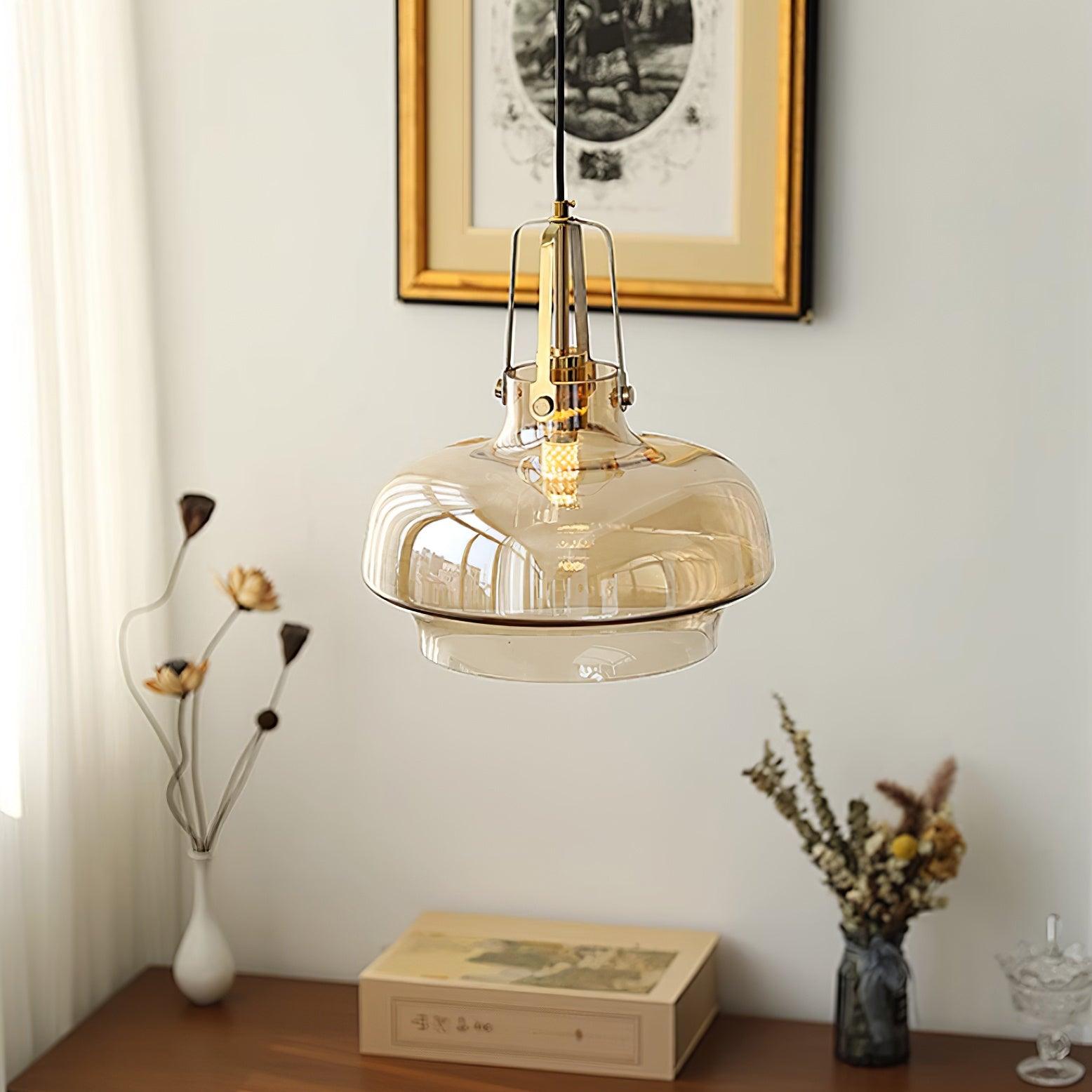 Aurelin Lampe Pendante Élégante Verre Ambre - Neutralighting