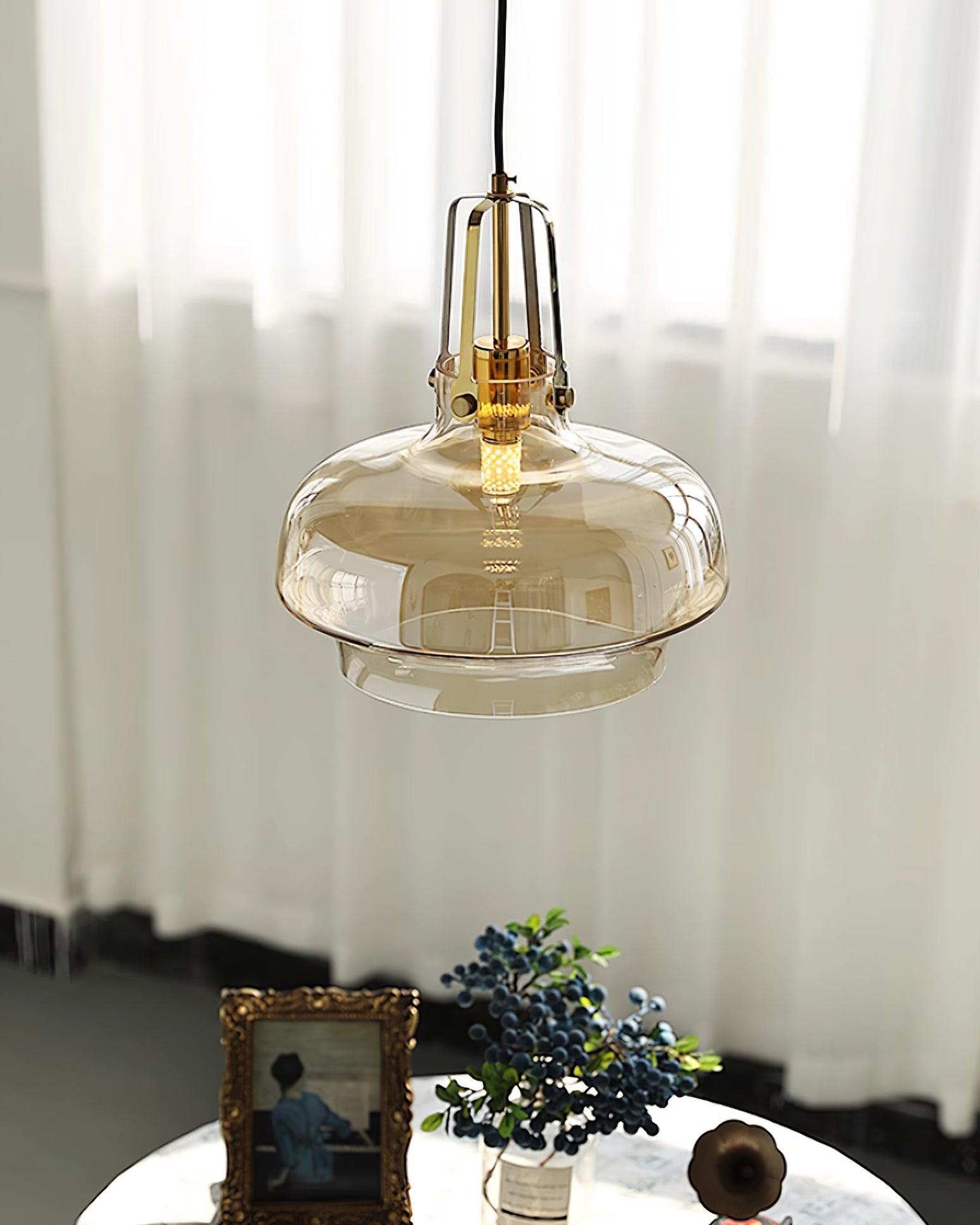 Aurelin Lampe Pendante Élégante Verre Ambre - Neutralighting
