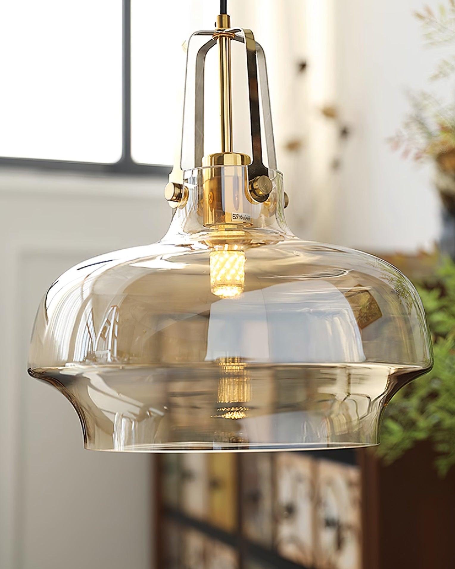 Aurelin Lampe Pendante Élégante Verre Ambre - Neutralighting
