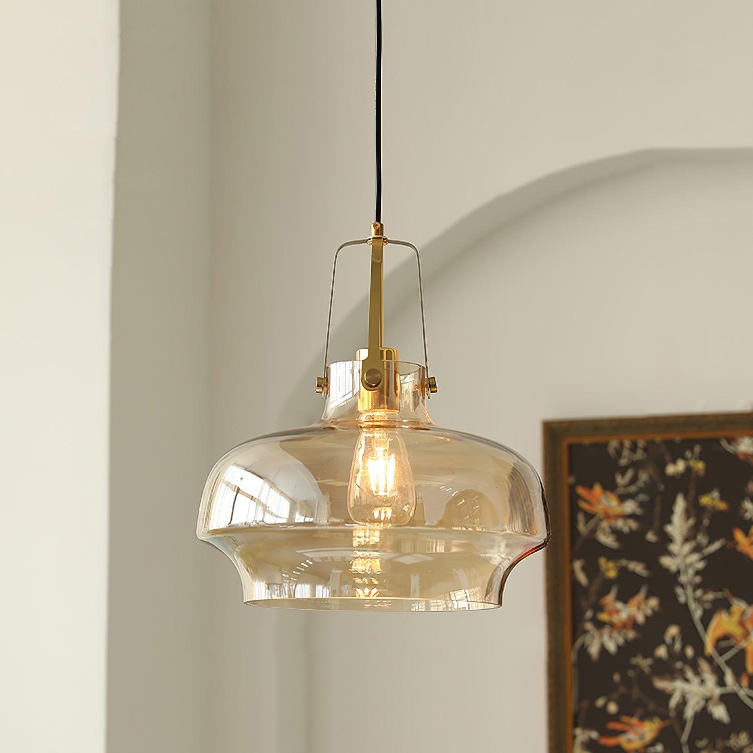 Aurelin Lampe Pendante Élégante Verre Ambre - Neutralighting