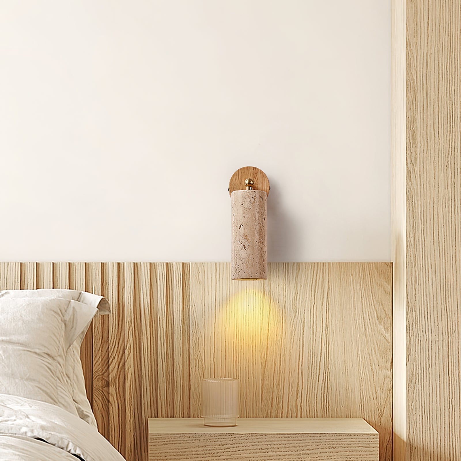 Erzorus Applique Murale Minimaliste en Travertin - Neutralighting