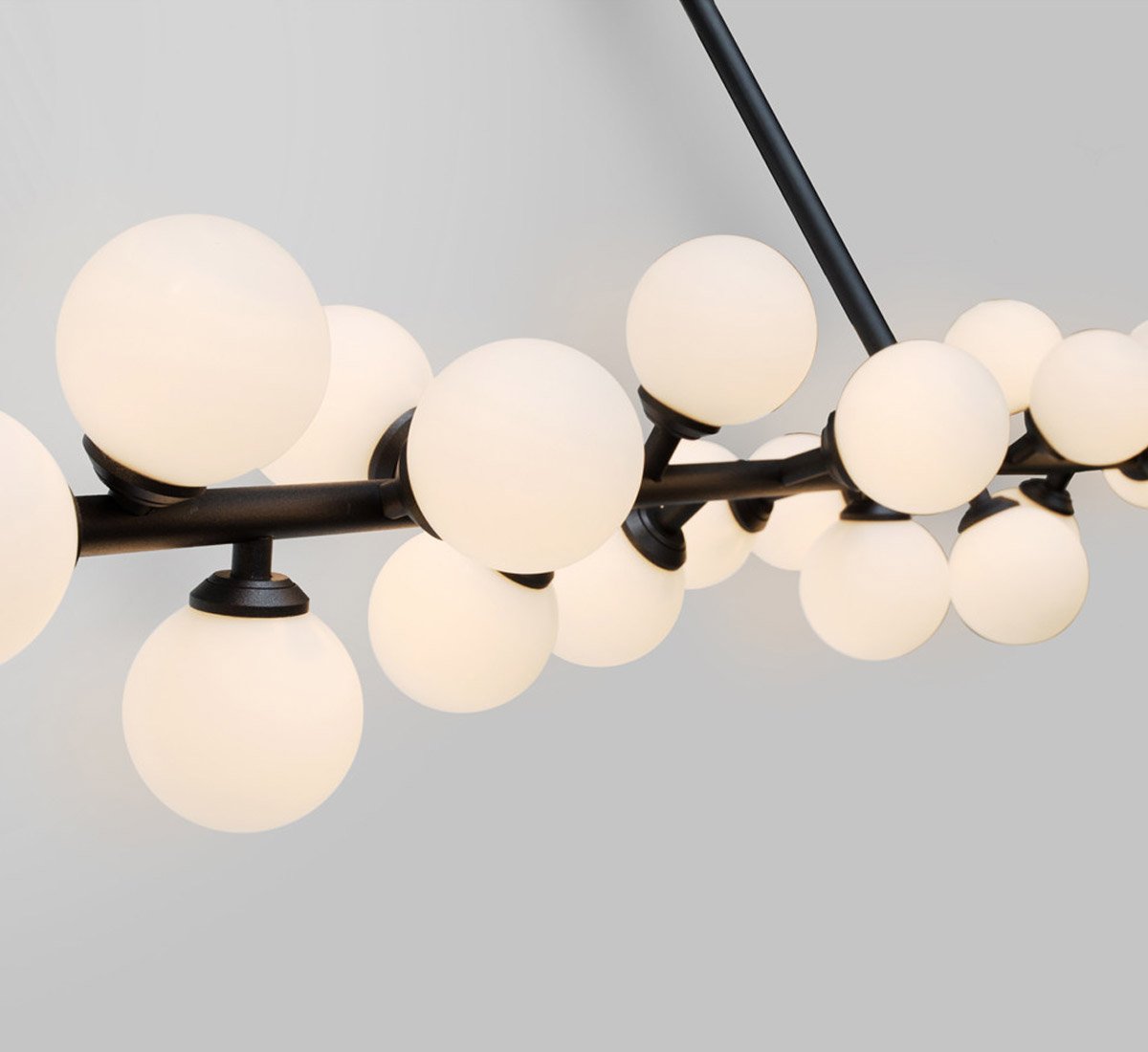 Eshair Modern Minimalist Brass Glass Chandelier - Lamp Copper