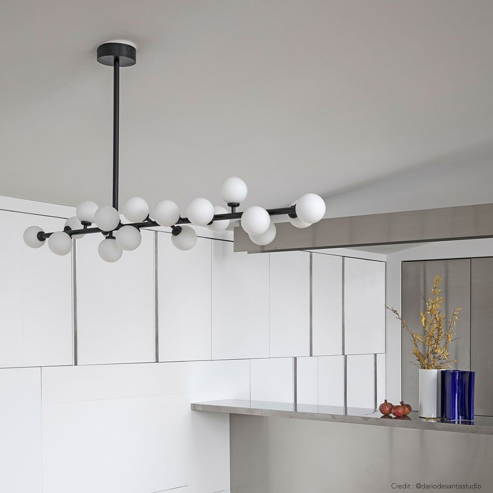 Eshair Modern Minimalist Brass Glass Chandelier - Lamp Copper