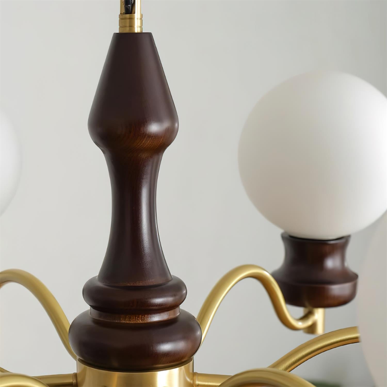 Minerva Chandelier Glass Wood Vintage - Letslighting