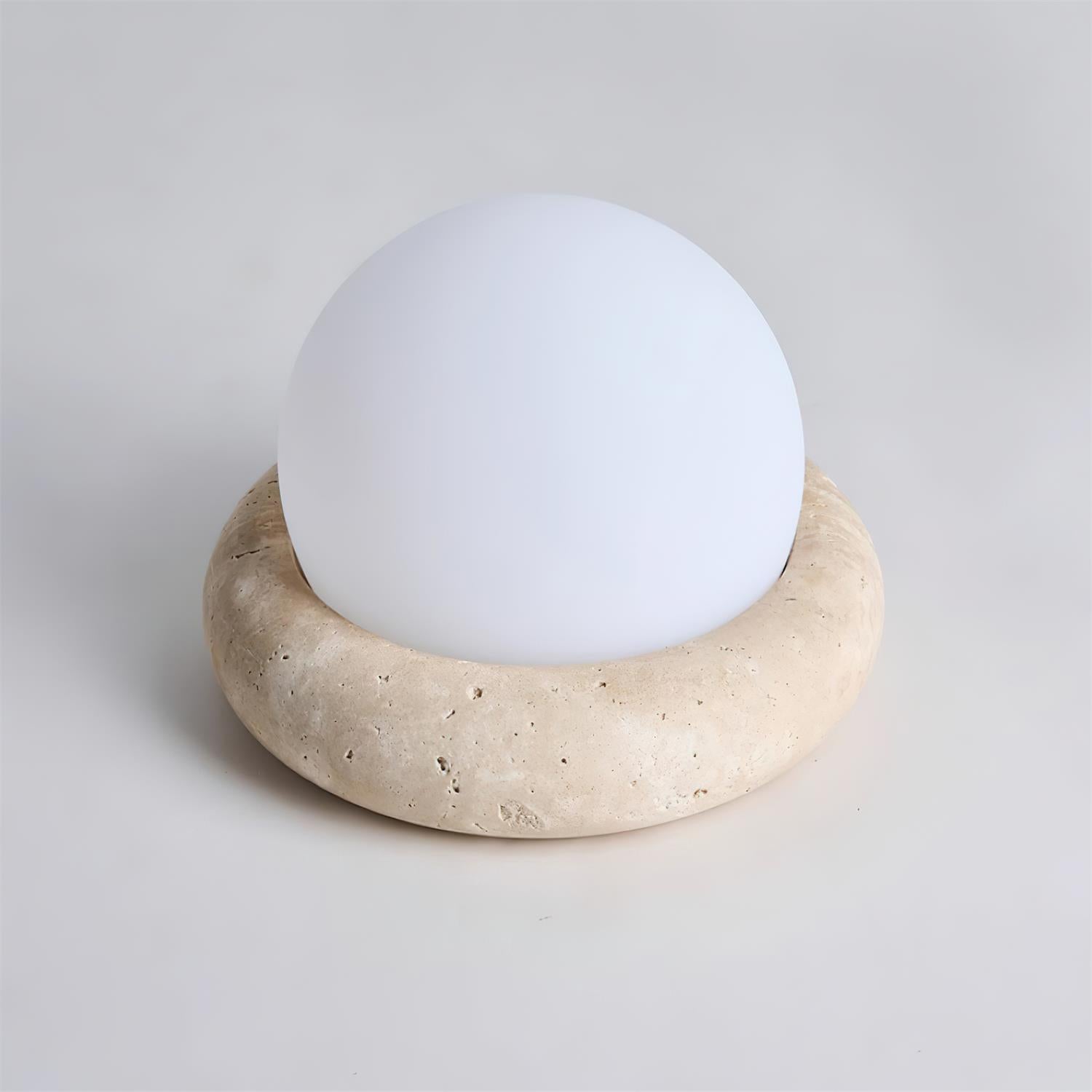 Riita Lampe de Table Mini Globe en Travertin Maga - Neutralighting