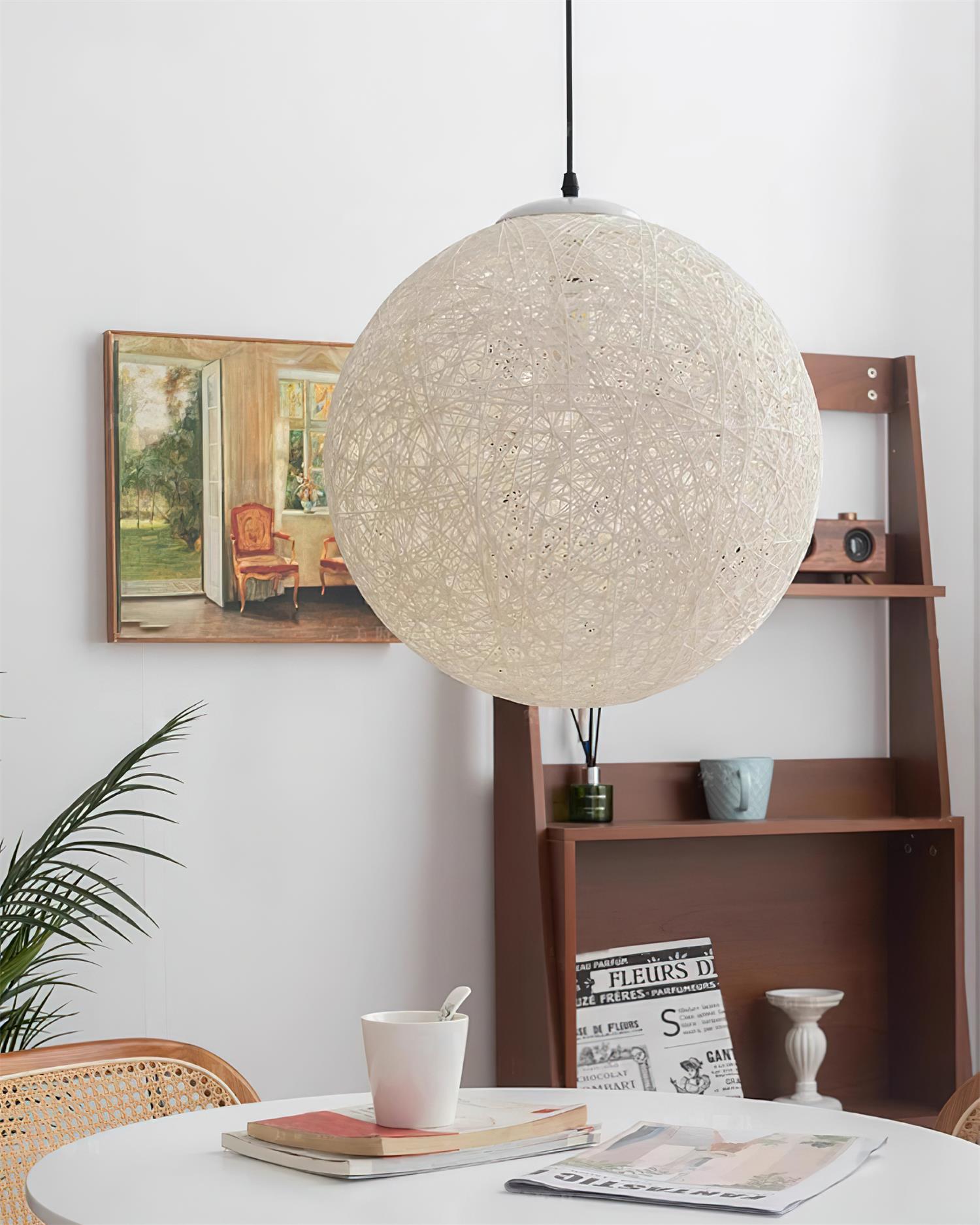Virelli Lampe Pendante Sphère en Rattan de Chanvre Artisanale Boho - Neutralighting