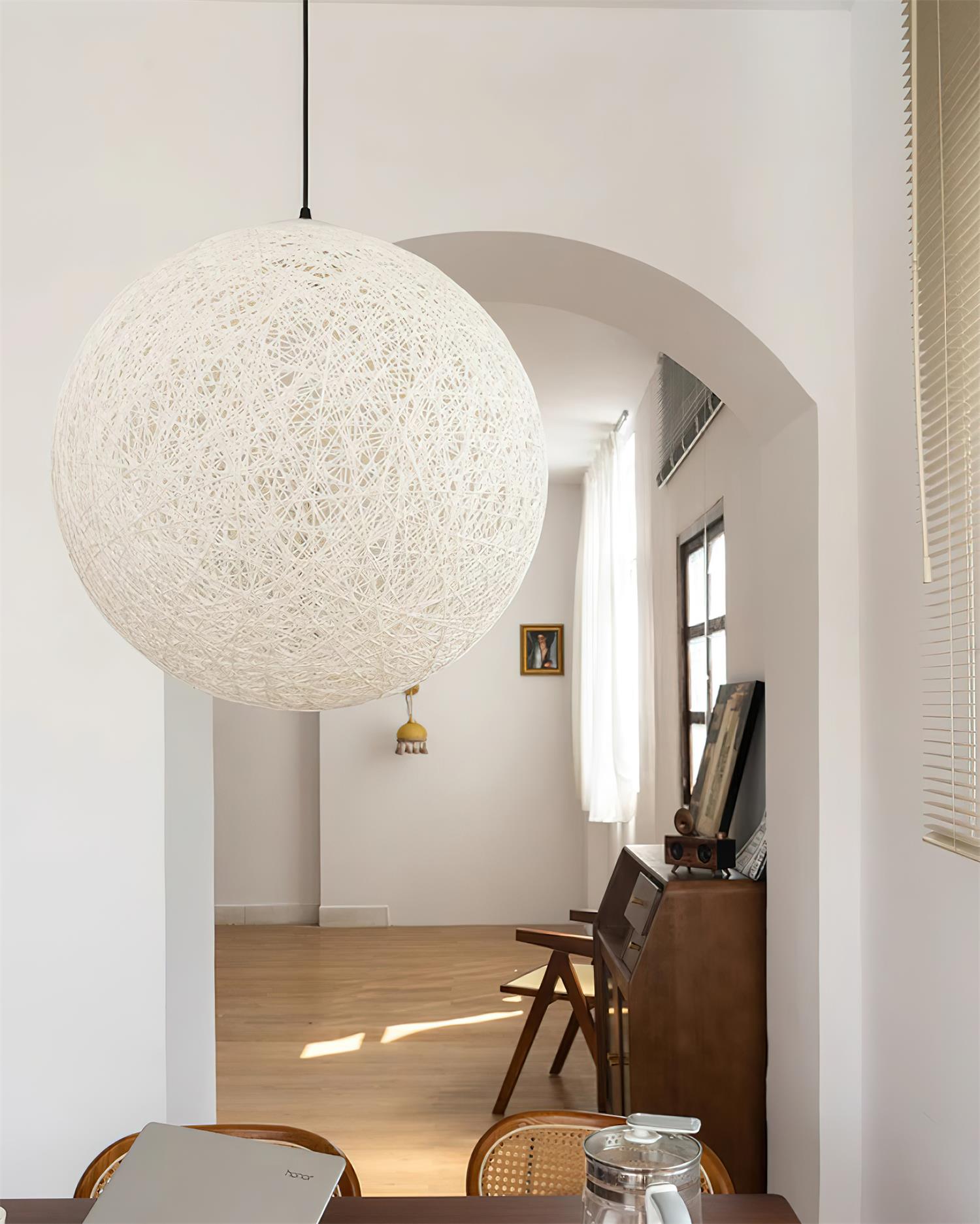 Virelli Lampe Pendante Sphère en Rattan de Chanvre Artisanale Boho - Neutralighting