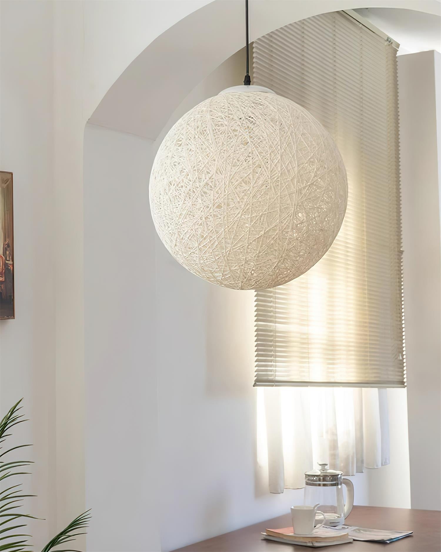 Virelli Lampe Pendante Sphère en Rattan de Chanvre Artisanale Boho - Neutralighting