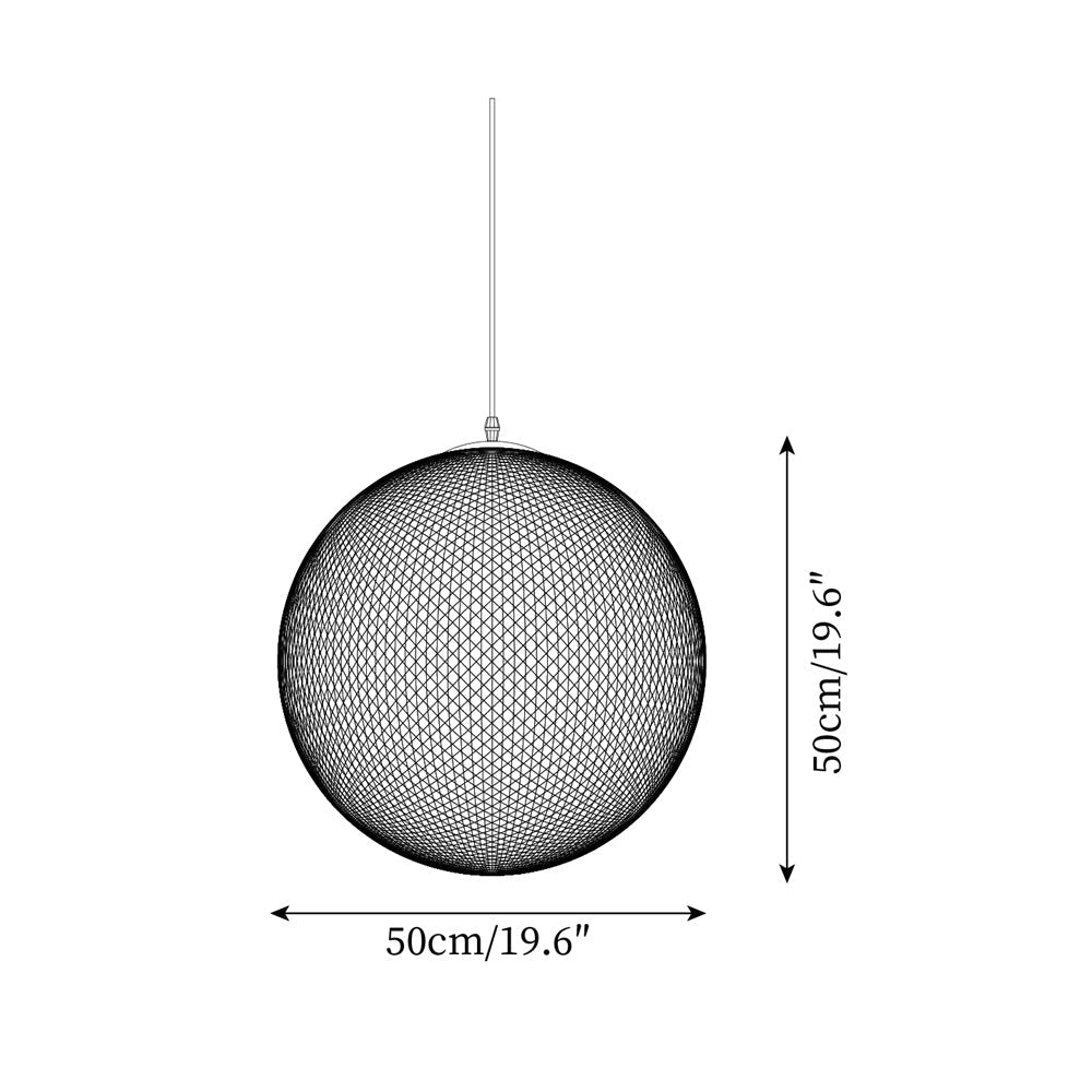 Virelli Lampe Pendante Sphère en Rattan de Chanvre Artisanale Boho - Neutralighting