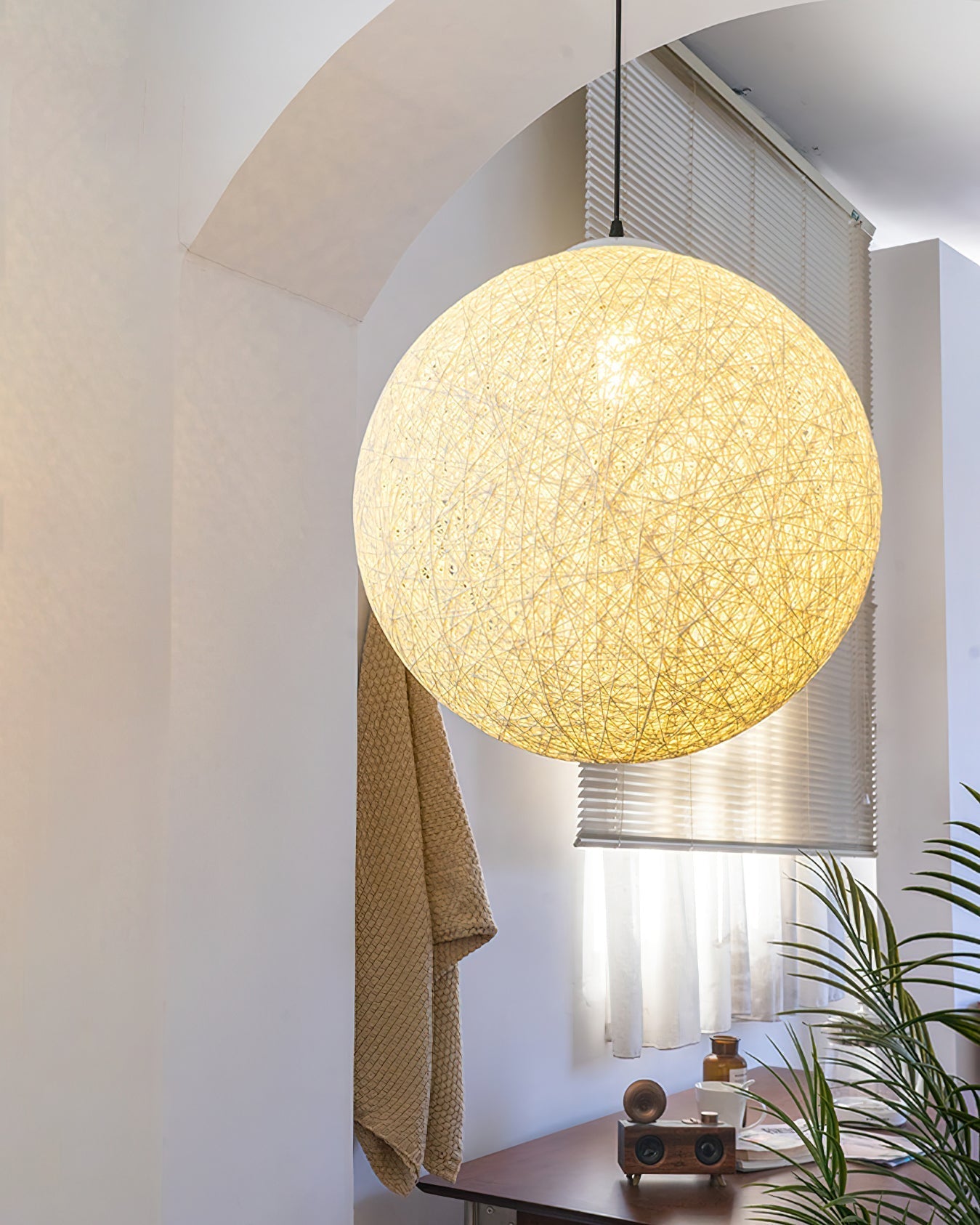 Virelli Lampe Pendante Sphère en Rattan de Chanvre Artisanale Boho - Neutralighting
