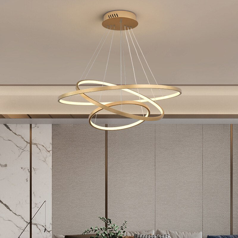 Aluna Suspension 3 Anneaux Moderne Salon - Neutralighting
