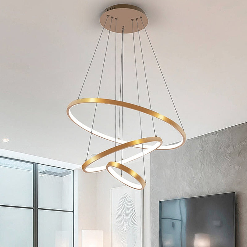 Aluna Suspension 3 Anneaux Moderne Salon - Neutralighting