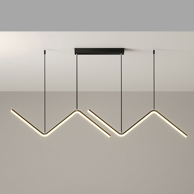 Arisha Lampe Suspendue Lustre LED Moderne, Métal, Noir/Or, Cuisine - Neutralighting