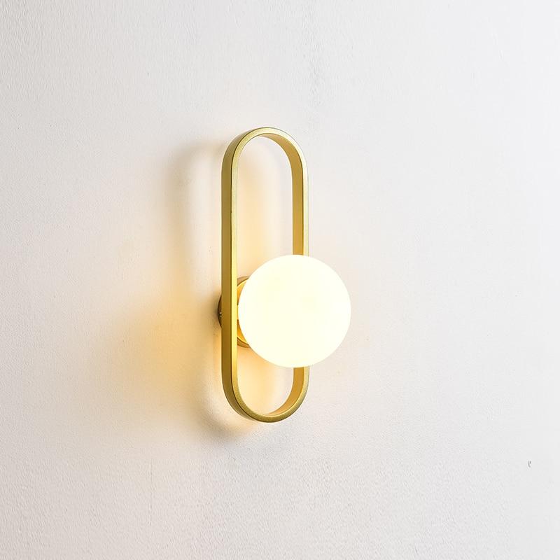 Valentina Applique Murale Globe Led Moderne, Métal, Or/Noir, Chambre - Neutralighting