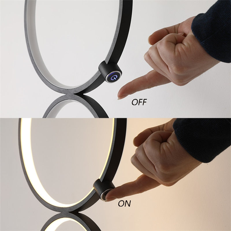 Arisha Lampadaire Sur Pied Rond Minimaliste, Blanc/Noir, Salon - Neutralighting