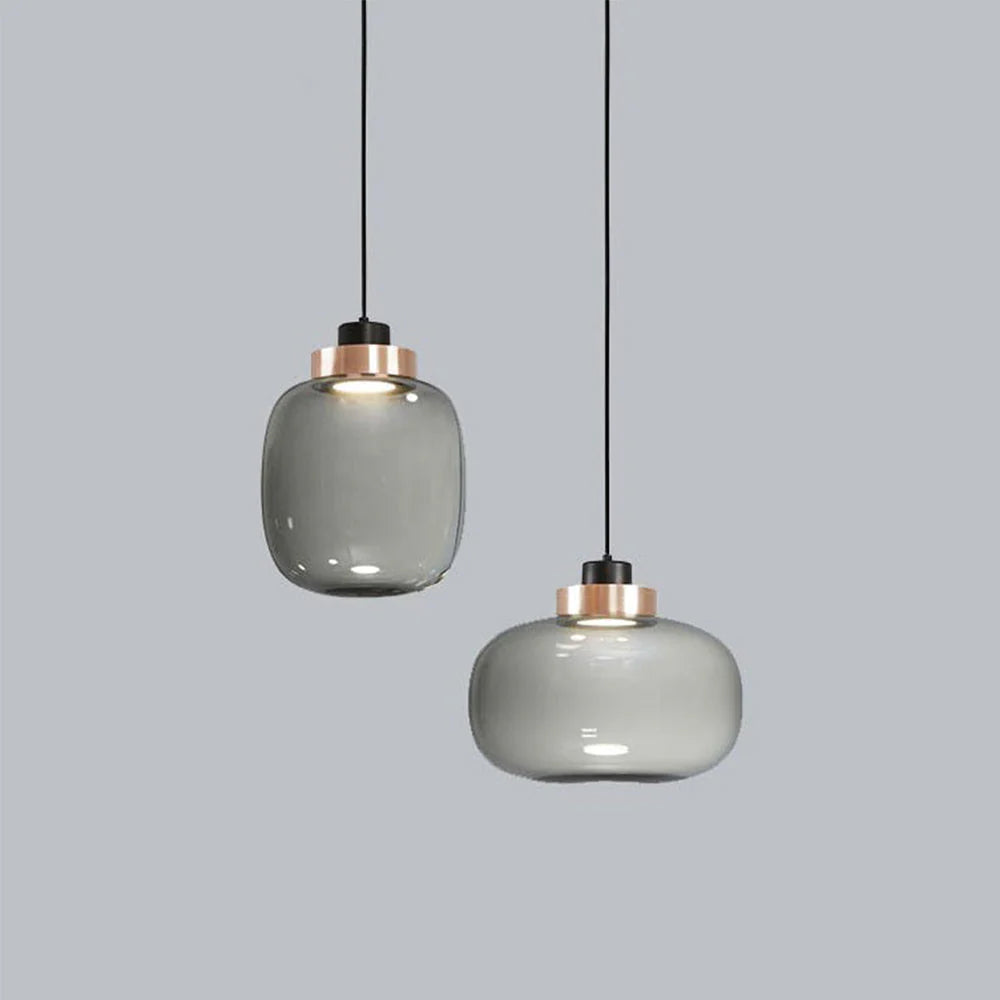 Valentina Moderne LED Suspension Fumée Verre Chambre À Coucher - Neutralighting