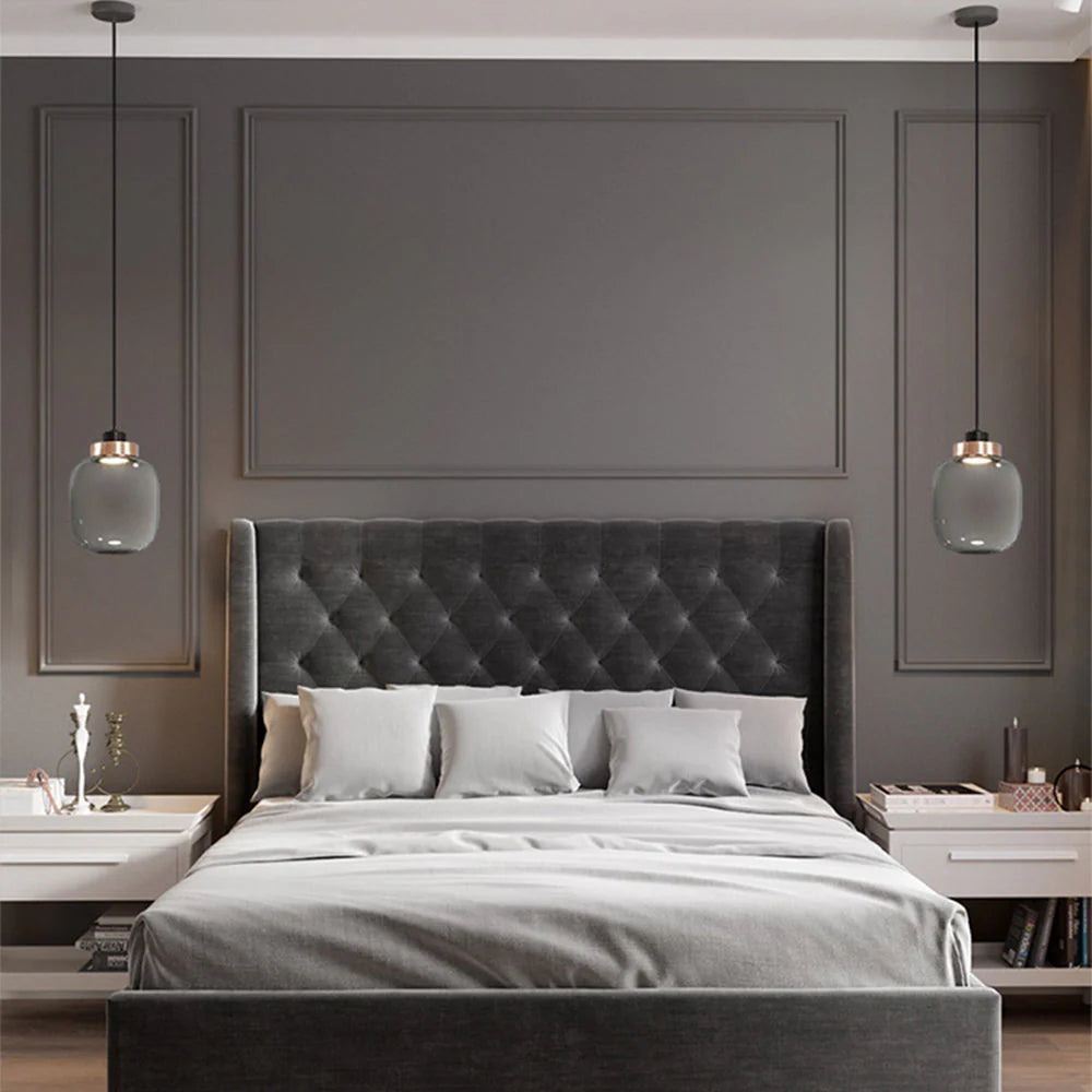 Valentina Moderne LED Suspension Fumée Verre Chambre À Coucher - Neutralighting