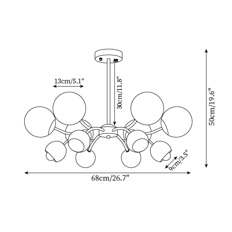 Lumi Chandelier Minimaliste en Verre - Neutralighting