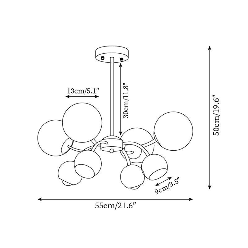 Lumi Chandelier Minimaliste en Verre - Neutralighting