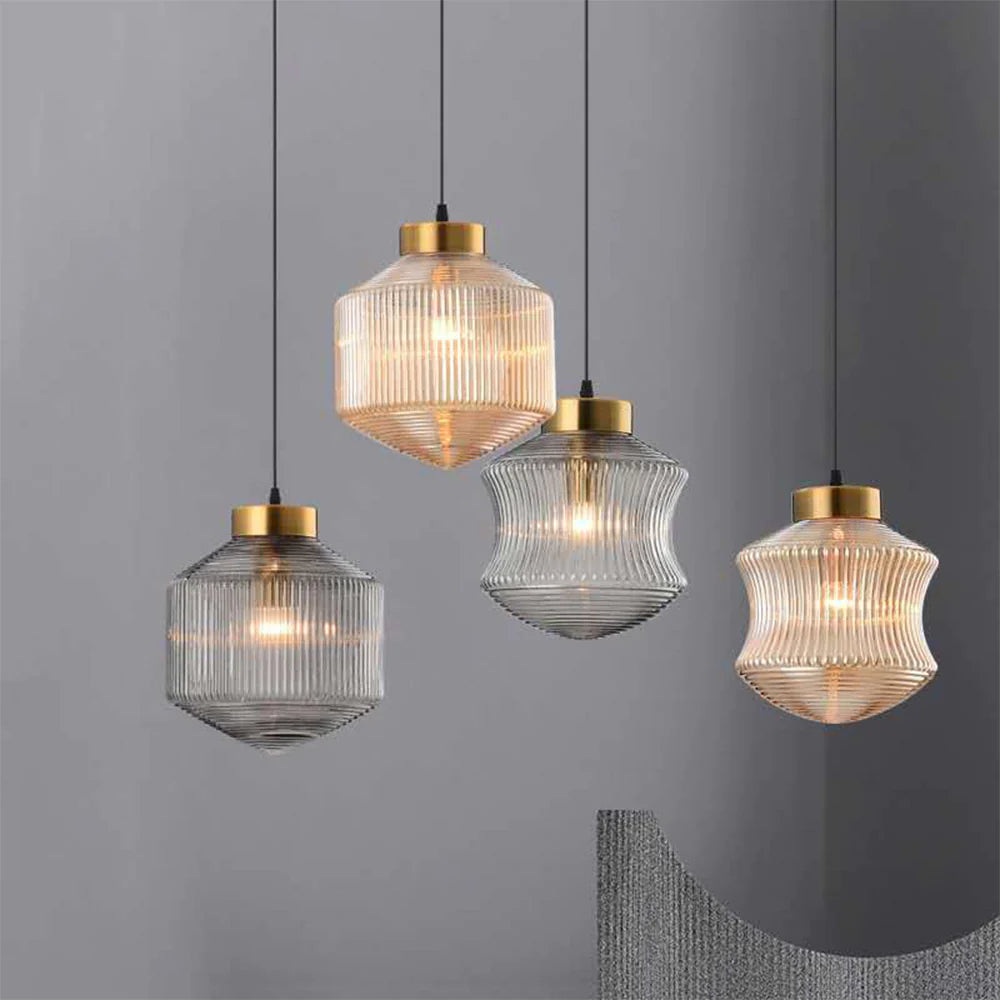 Valentina Suspension Luminaire Moderne LED Gris Fumé Verre Chambre - Neutralighting