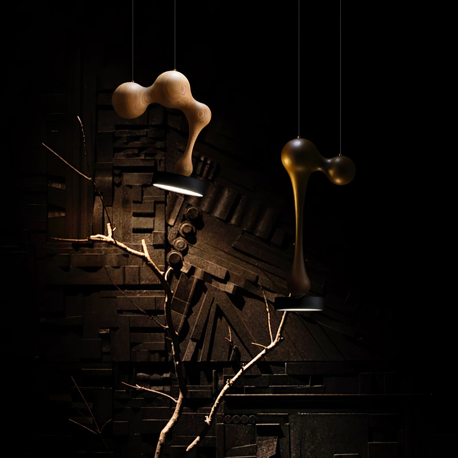 Drovia Rustic Wooden Pendant Light - Blowlighting