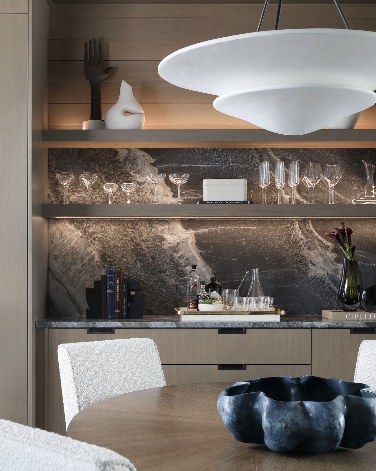 Mollino Chandelier Gypsum Sculptural Suspended - Letslighting