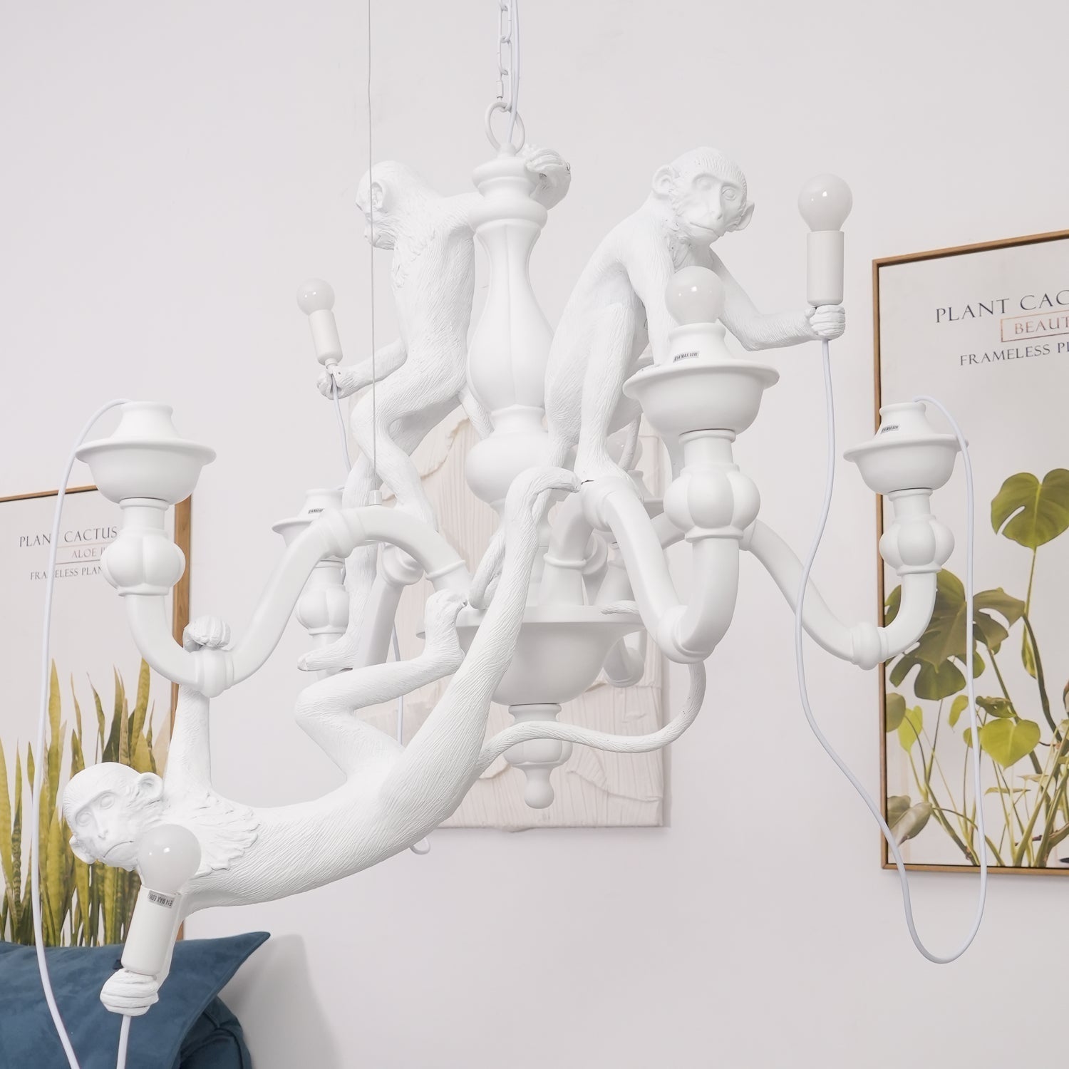 Lustra Chandelier Singe Noir Sculpture Ludique - Neutralighting