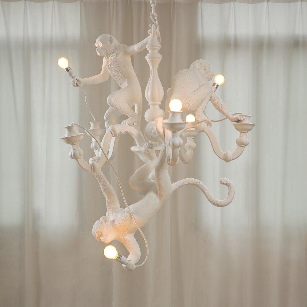 Lustra Chandelier Singe Noir Sculpture Ludique - Neutralighting