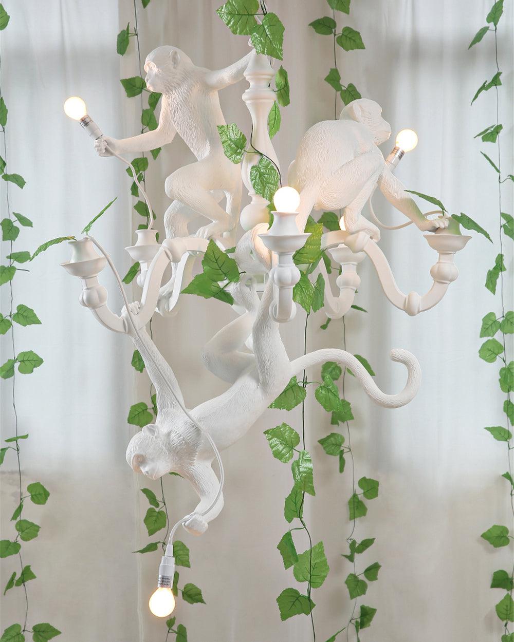 Lustra Chandelier Singe Noir Sculpture Ludique - Neutralighting