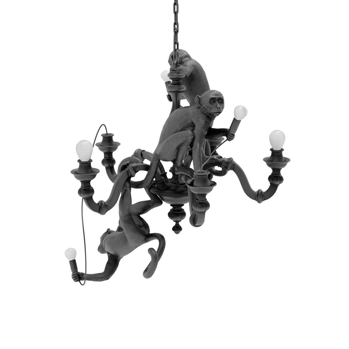 Lustra Chandelier Singe Noir Sculpture Ludique - Neutralighting