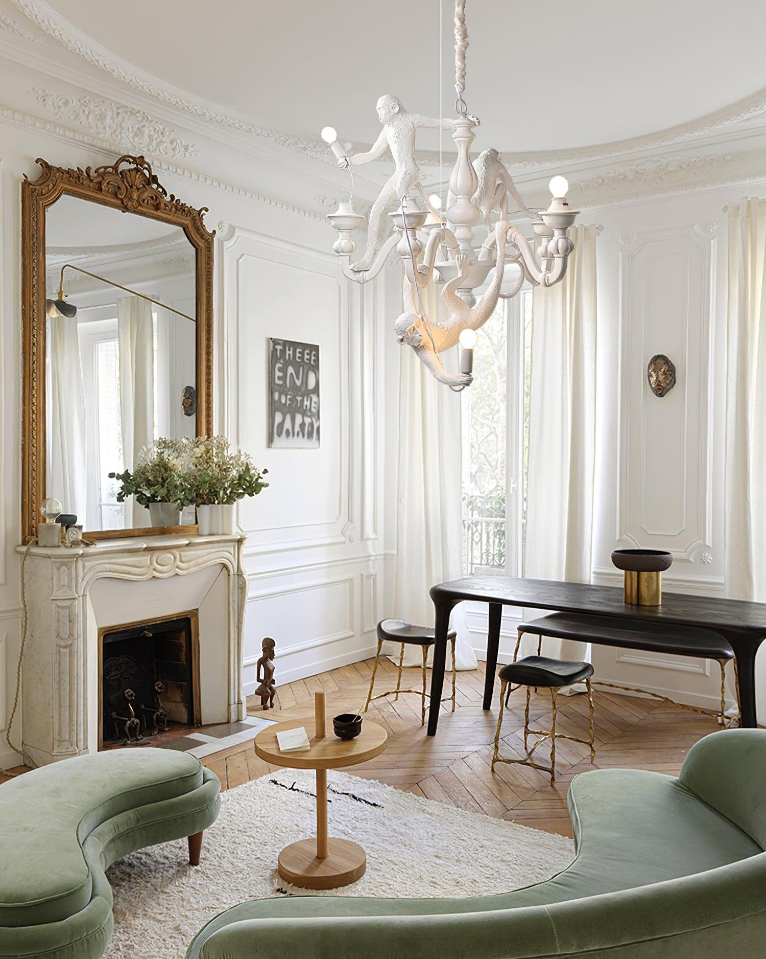 Lustra Chandelier Singe Noir Sculpture Ludique - Neutralighting