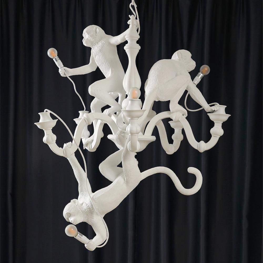 Lustra Chandelier Singe Noir Sculpture Ludique - Neutralighting