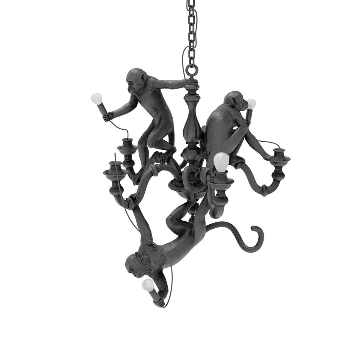 Lustra Chandelier Singe Noir Sculpture Ludique - Neutralighting