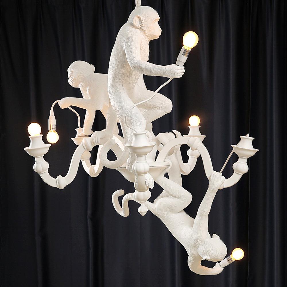 Lustra Chandelier Singe Noir Sculpture Ludique - Neutralighting
