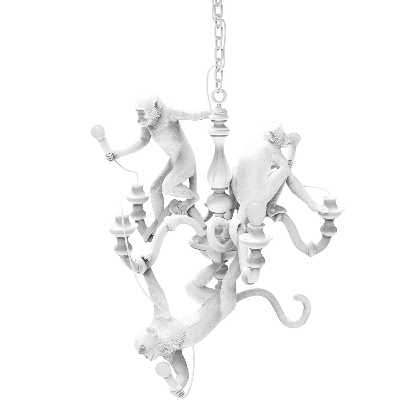 Lustra Chandelier Singe Noir Sculpture Ludique - Neutralighting