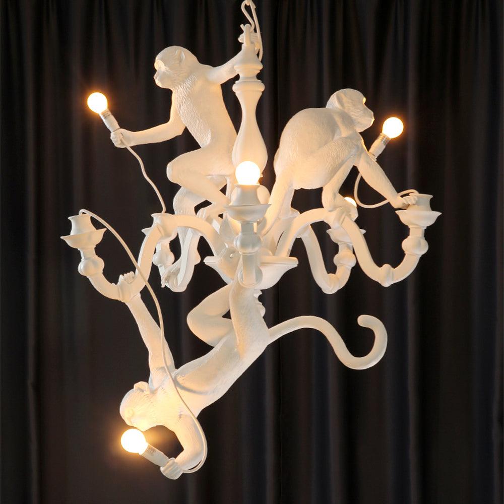 Lustra Chandelier Singe Noir Sculpture Ludique - Neutralighting