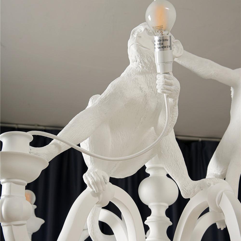 Lustra Chandelier Singe Noir Sculpture Ludique - Neutralighting