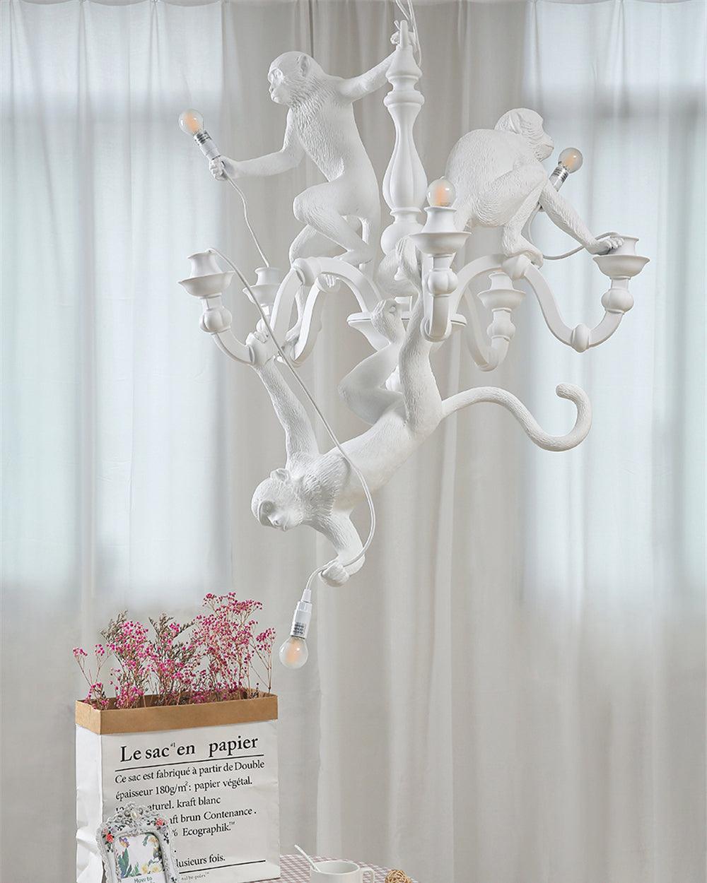 Lustra Chandelier Singe Noir Sculpture Ludique - Neutralighting