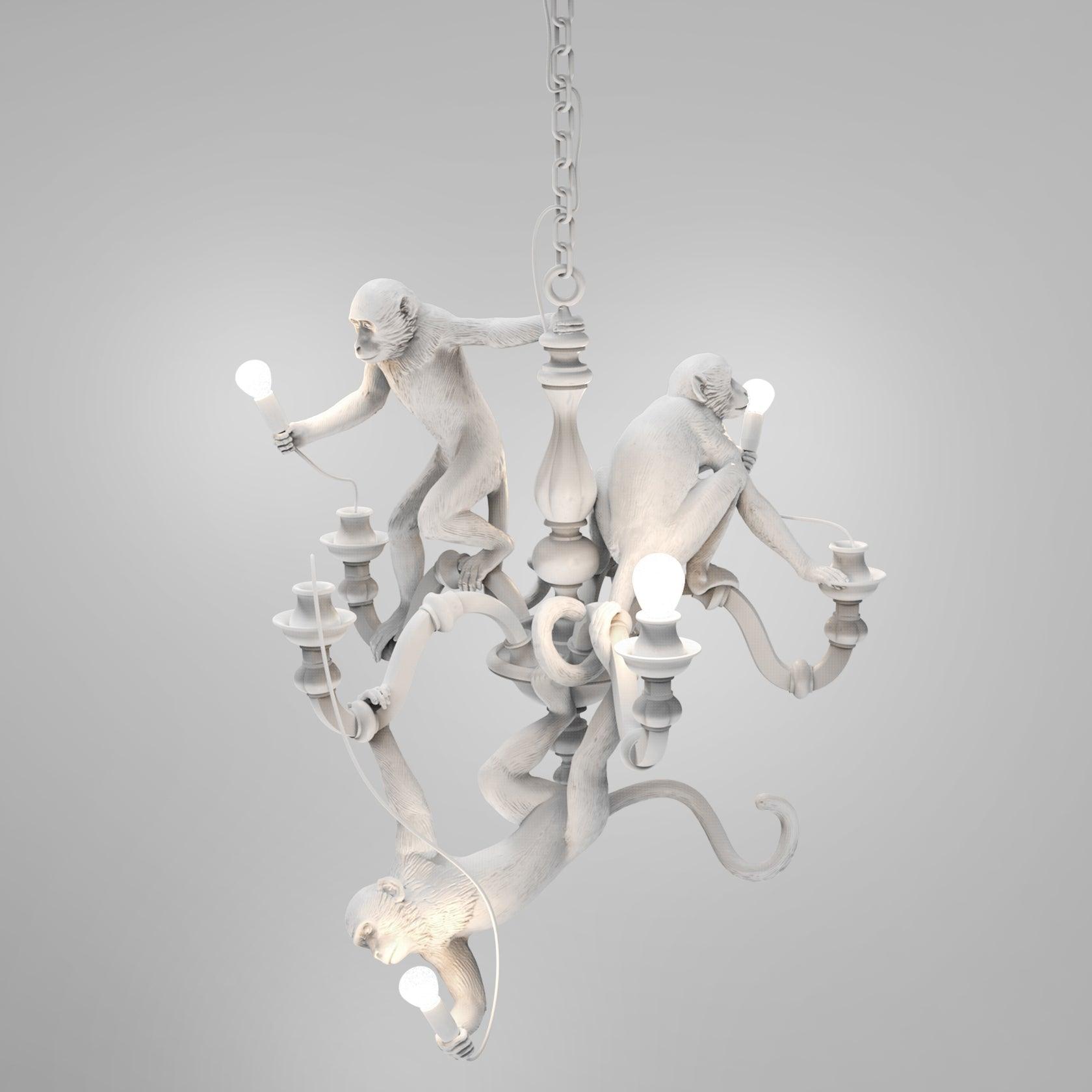 Lustra Chandelier Singe Noir Sculpture Ludique - Neutralighting