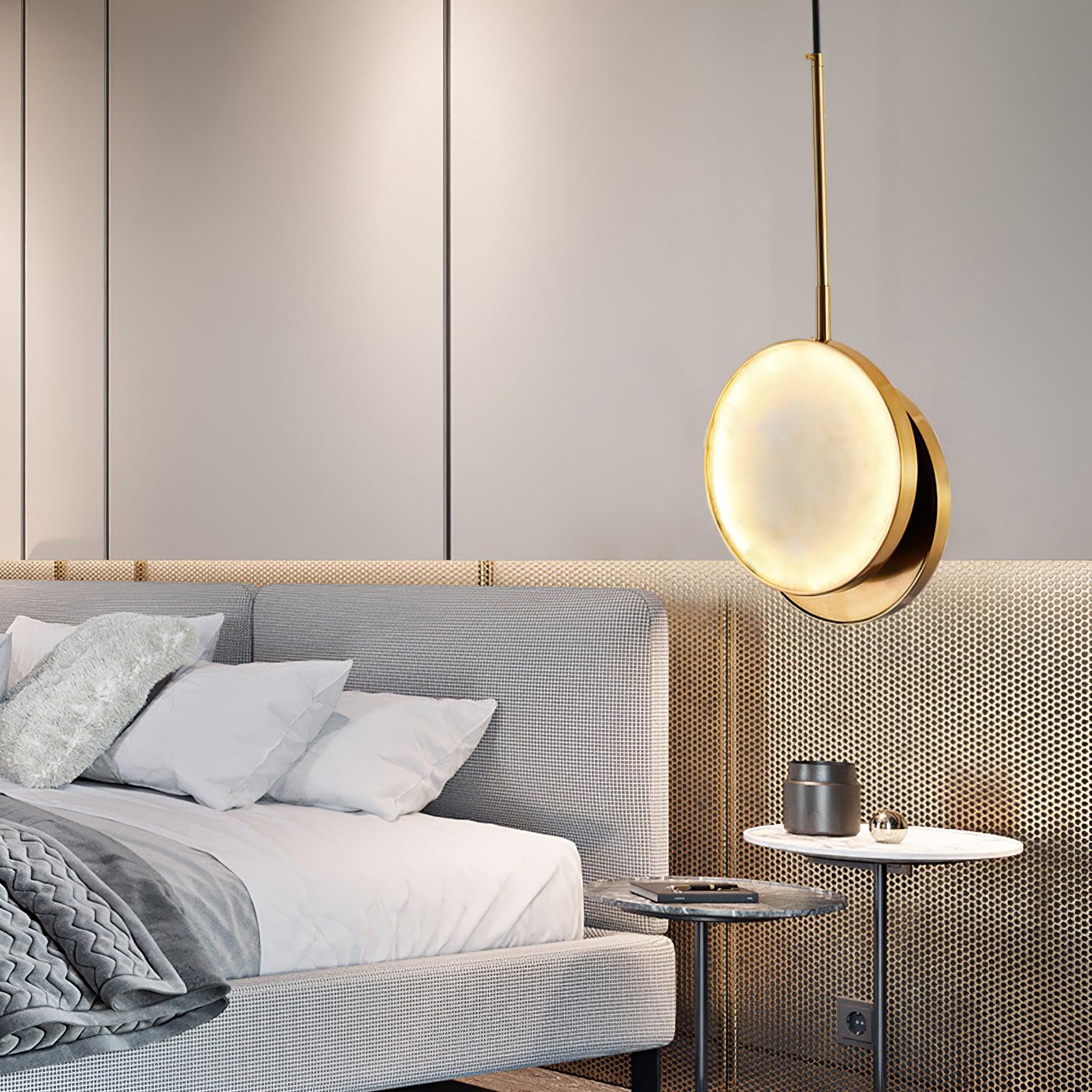 Synoryra Lampe Suspendue Double Disque en Albâtre - Neutralighting
