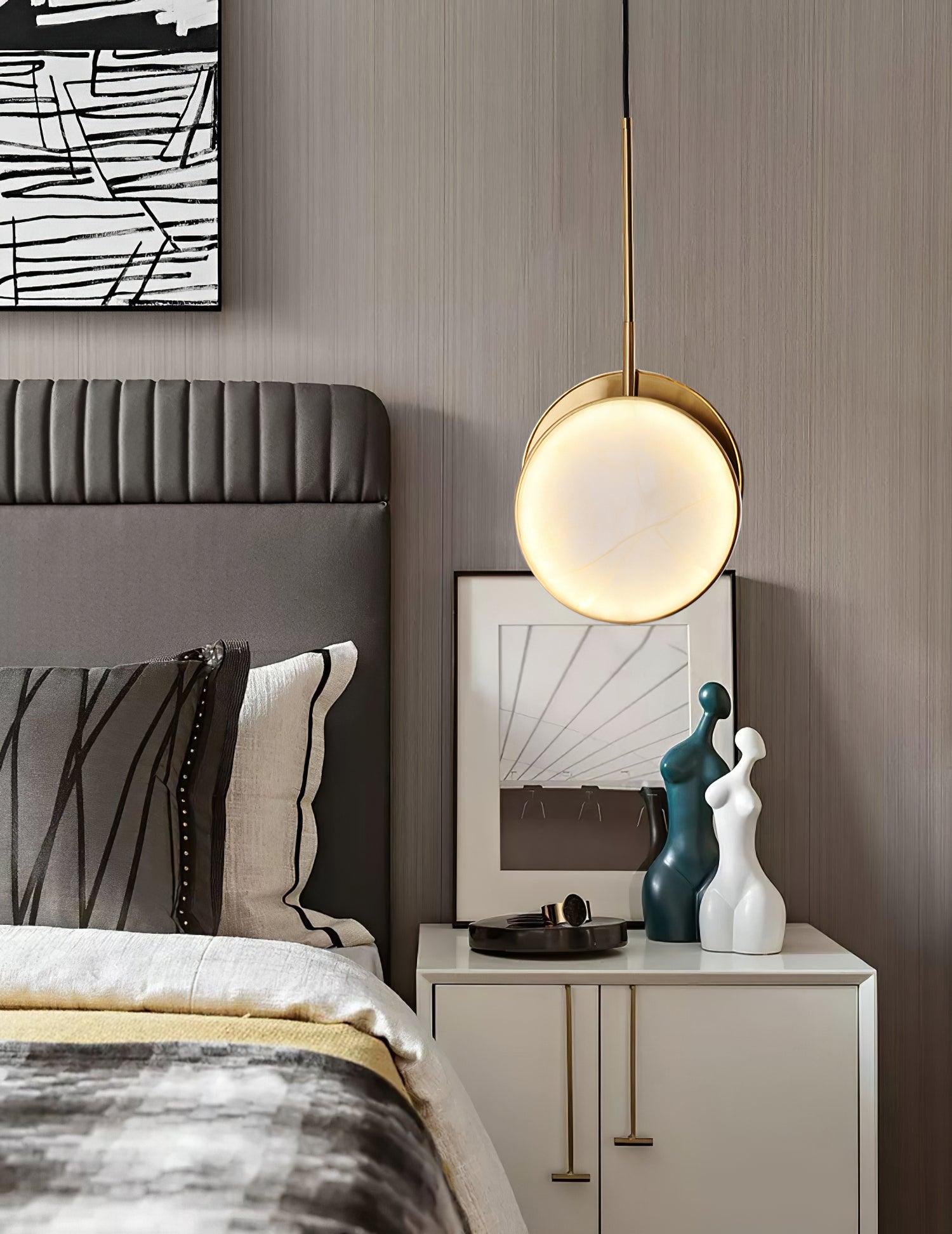 Synoryra Lampe Suspendue Double Disque en Albâtre - Neutralighting