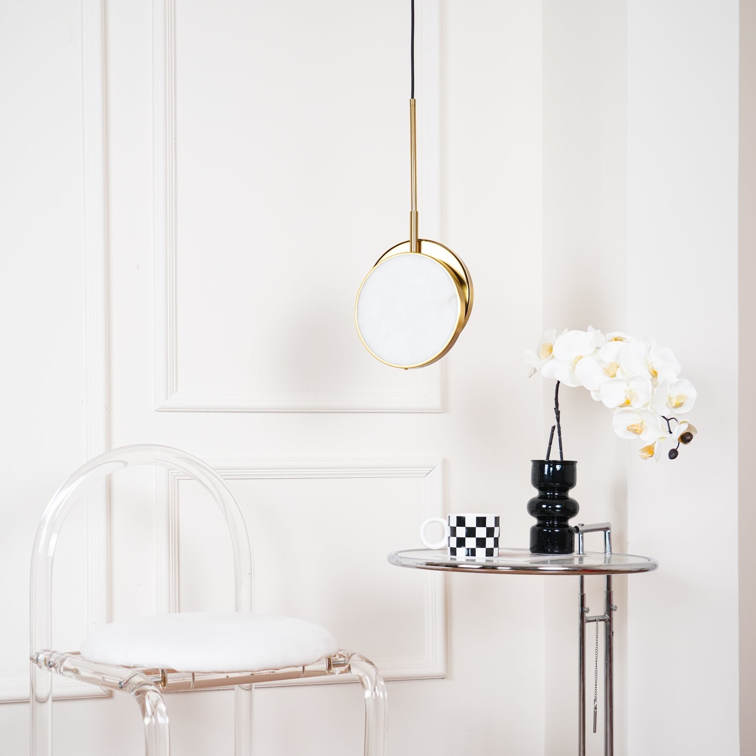 Synoryra Lampe Suspendue Double Disque en Albâtre - Neutralighting