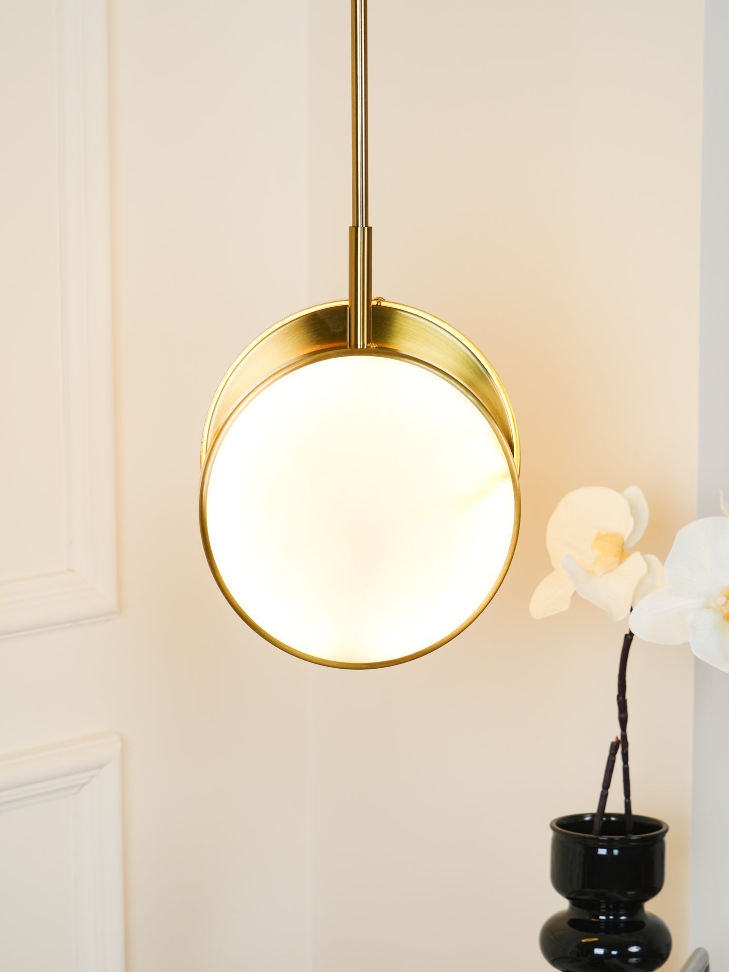Synoryra Lampe Suspendue Double Disque en Albâtre - Neutralighting