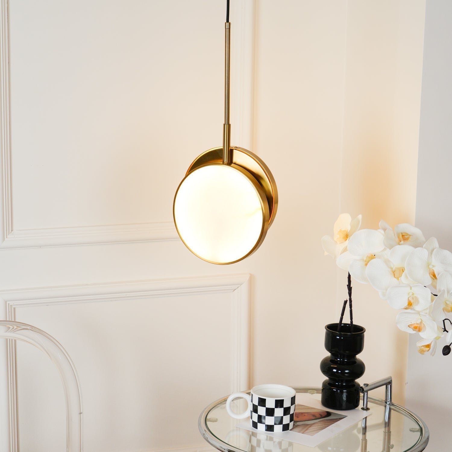 Synoryra Lampe Suspendue Double Disque en Albâtre - Neutralighting