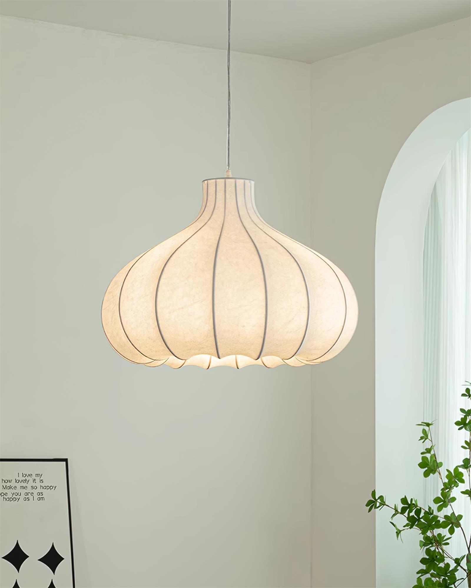 Silky Suspension avec Abat-jour en Soie Plissée Blanc Elégant - Neutralighting
