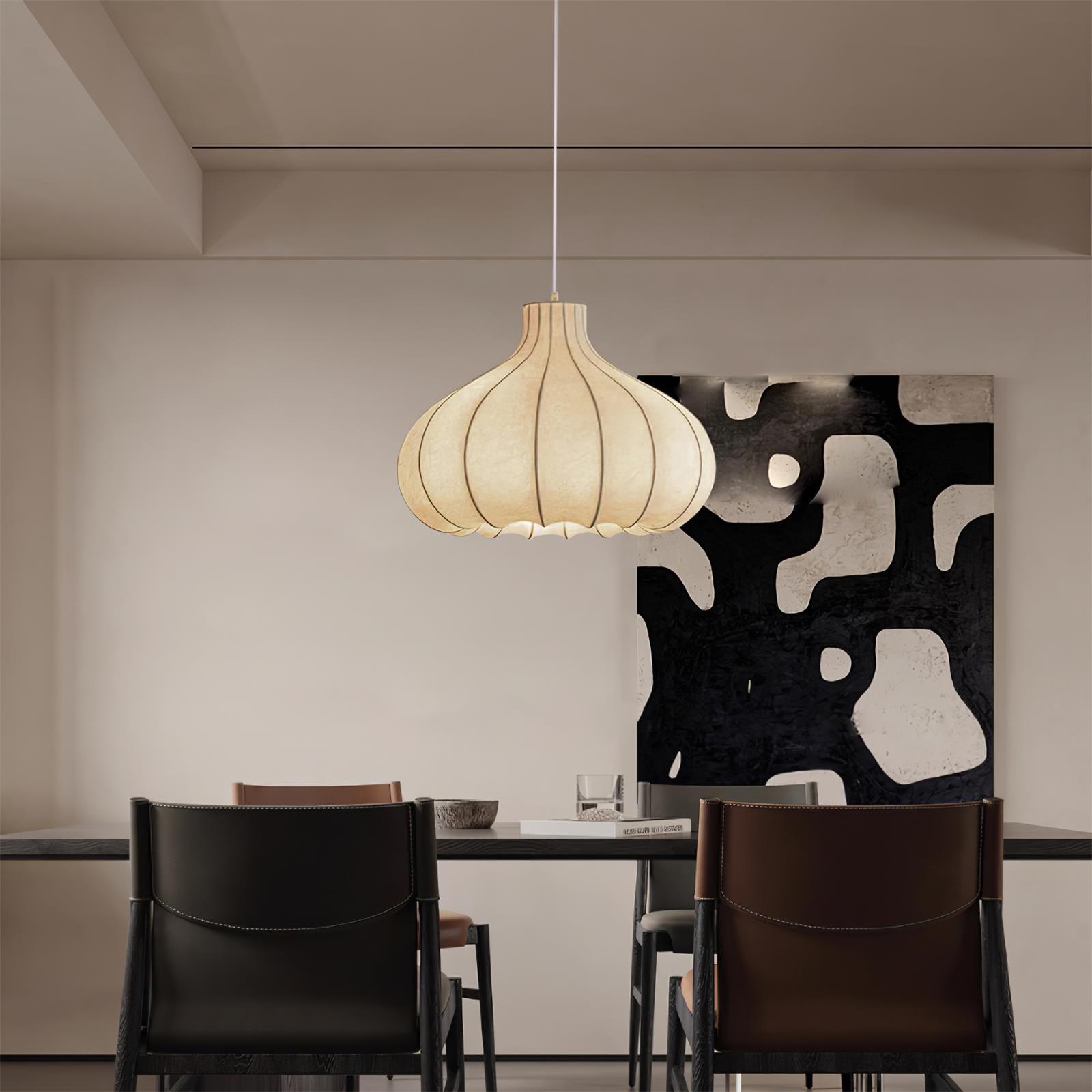 Silky Suspension avec Abat-jour en Soie Plissée Blanc Elégant - Neutralighting